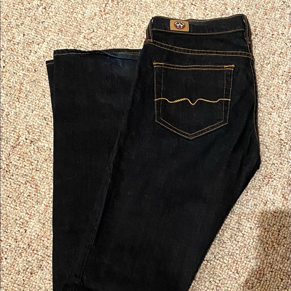 Red Engine Garnet, mid-rise boot cut jeans